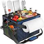 Features with a detachable padded shoulder strap and easy carry handle for your convenience, make carrying stuff in and out to outdoor activities much easier, saves your time repeated between grill and your kitchen, a great table tool caddy for grilling.
